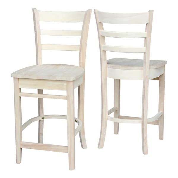 International Concepts Emily Counter Height Stool, 24" Seat Height, Unfinished S-6172 - main